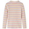 vidaXL T-shirt enfants manches longues faux col roul&eacute; &eacute;cru 128