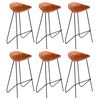 vidaXL Chaises de bar lot de 6 marron cuir v&eacute;ritable