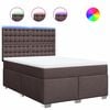 vidaXL Sommier &agrave; lattes de lit avec matelas Marron fonc&eacute; 140x200 cm