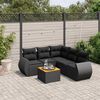 vidaXL Salon de jardin 6 pcs avec coussins noir résine tressée