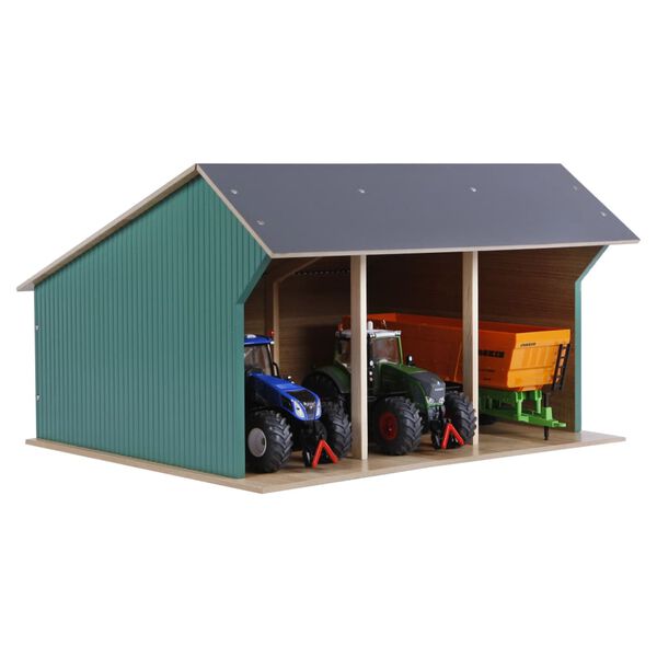 Kids Globe Hangar de ferme pour tracteurs jouet Grand 1:32 Bois 610193