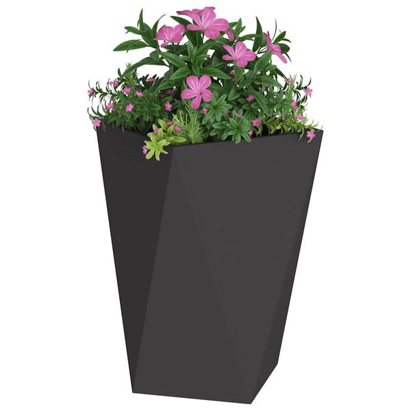 vidaXL Jardini&egrave;re 2 pcs Noir 50 x 50 x 75 cm Acier