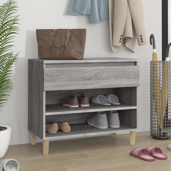 vidaXL Armoire &agrave; chaussures Sonoma gris 70x36x60 cm Bois d'ing&eacute;nierie