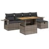 vidaXL Salon de jardin 6 pcs avec coussins gris r&eacute;sine tress&eacute;e