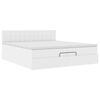 vidaXL Cadre de lit ottoman et matelas blanc pur 200x200cm similicuir