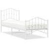 vidaXL Cadre de lit m&eacute;tal sans matelas avec pied de lit blanc 80x200cm