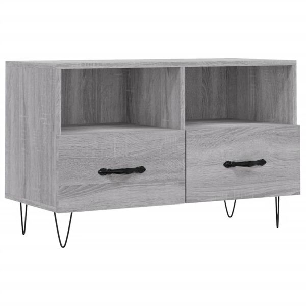 vidaXL Meuble TV Sonoma gris 80x36x50 cm Bois d'ing&eacute;nierie