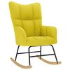 vidaXL Chaise à bascule avec repose-pied jaune clair tissu