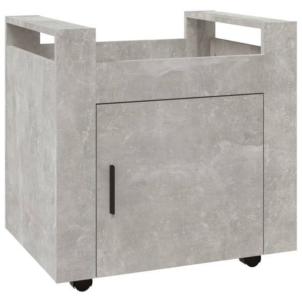vidaXL Chariot de bureau Gris b&eacute;ton 60x45x60 cm Bois d'ing&eacute;nierie