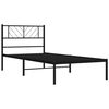vidaXL Cadre de lit m&eacute;tal sans matelas avec t&ecirc;te de lit noir 90x190 cm