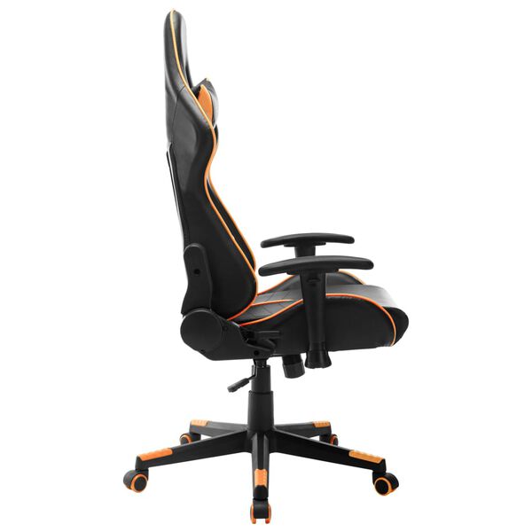 vidaXL Chaise de jeu Noir et orange Cuir artificiel