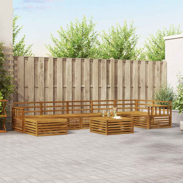 vidaXL Ensembles de canap&eacute;s 8 pcs Naturel Bois d'Acacia Massif