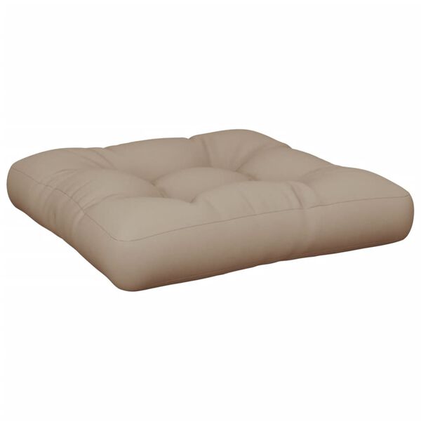 vidaXL Coussin de palette taupe 60x61,5x10 cm tissu
