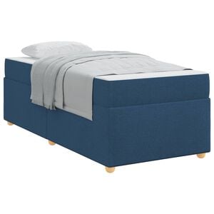 vidaXL Cadre de lit avec matelas Bleu 80 x 200 cm tissu