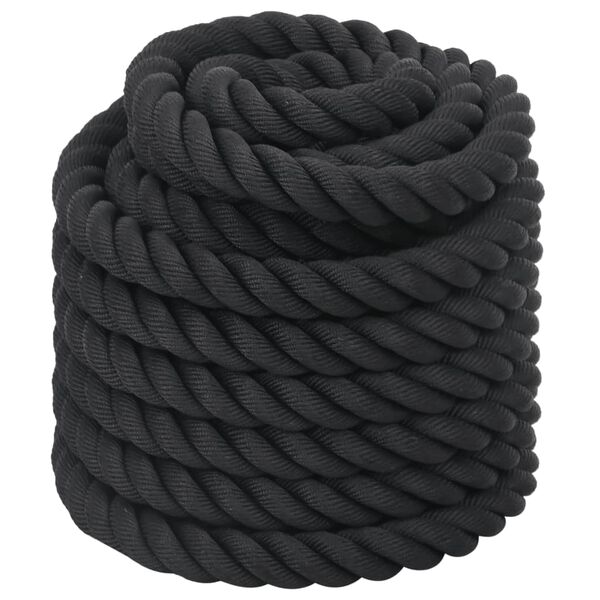 vidaXL Corde de combat noire 15 m 11 kg Polyester
