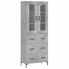 vidaXL Buffet haut Gris b&eacute;ton 69,5x34x180 cm Bois d'ing&eacute;nierie