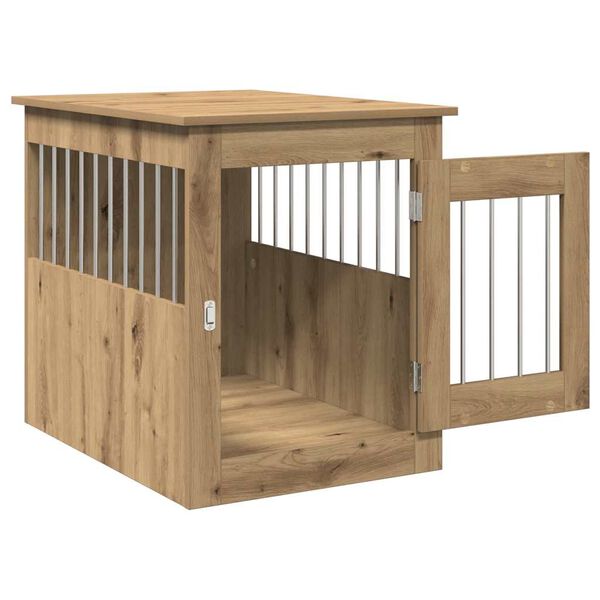 vidaXL Meuble de cage pour chiens ch&ecirc;ne artisanal 55x75x65 cm