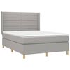vidaXL Sommier &agrave; lattes de lit matelas LED Gris clair 140x200 cm Tissu