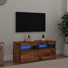 vidaXL Meuble TV avec lumi&egrave;res LED vieux bois bois d'ing&eacute;nierie