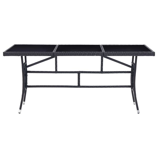 vidaXL Ensemble &agrave; manger d'ext&eacute;rieur 9 pcs R&eacute;sine tress&eacute;e Noir