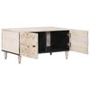 vidaXL Table basse Blanc 80 x 50 x 40 cm Bois de mangue massif