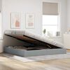 vidaXL Lit de Rangement avec matelas Gris clair 200 x 200 cm tissu