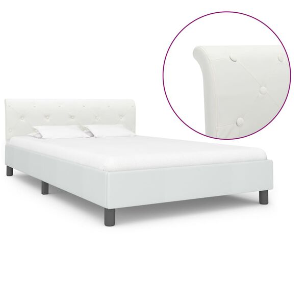 vidaXL Cadre de lit sans matelas blanc similicuir 140x200 cm