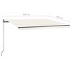 vidaXL Auvent automatique avec capteur de vent et LED 400x350 cm Cr&egrave;me
