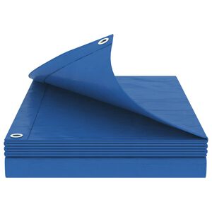 vidaXL B&acirc;che avec &oelig;illets Bleu 2 x 3 m 180 gsm PE