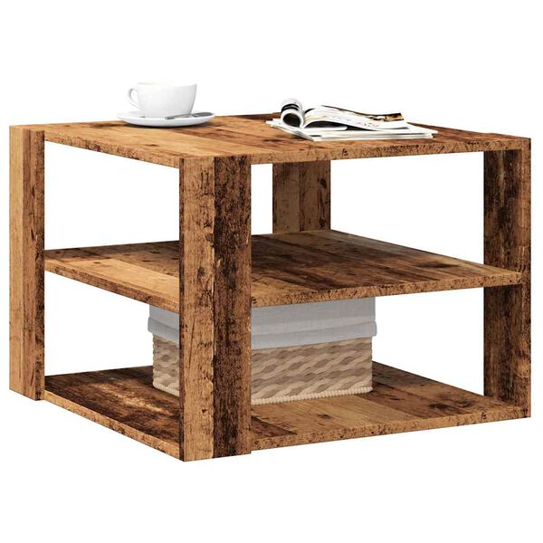 vidaXL Table basse vieux bois 58x58x40 cm bois d'ing&eacute;nierie
