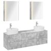 vidaXL Ensemble de mobilier de salle de bain 5 pcs Gris b&eacute;ton