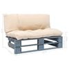 vidaXL Canap&eacute; de jardin palette avec coussins sable Pin&egrave;de