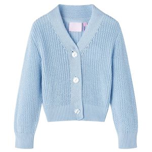 Cardigan pour enfants tricot&eacute; bleu 104