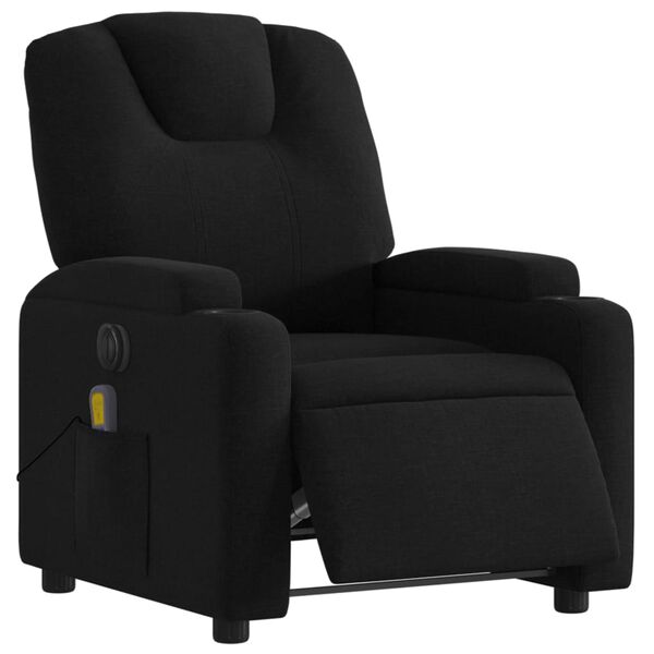 vidaXL Fauteuil de massage inclinable électrique Noir Tissu
