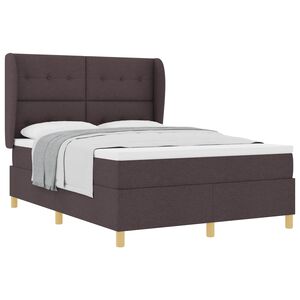 vidaXL Lit &agrave; ressorts avec matelas gris fonc&eacute; 90x190 cm Marron fonc&eacute;