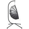 vidaXL Chaise suspendue en forme d'&oelig;uf et support gris rotin et acier