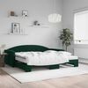 vidaXL Lit de jour et gigogne et matelas vert fonc&eacute; 100x200 cm velours