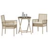 vidaXL Ensemble bistro de jardin 3 pcs Beige polyrotin