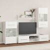 vidaXL Meubles TV 5 pcs avec lumière LED blanc mat bois d'ingénierie