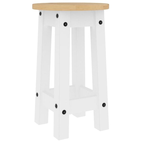 vidaXL Ensemble de bar 3 pcs blanc bois de pin massif