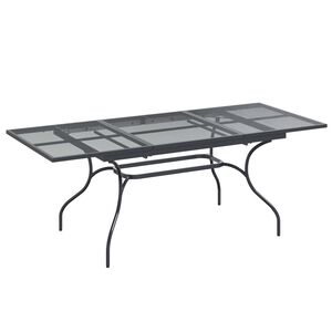 vidaXL Table de Salle &agrave; Manger en Maille Extensible Anthracite Acier