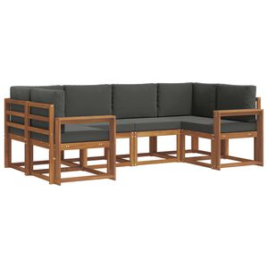 vidaXL Ensemble de canap&eacute;s d'ext&eacute;rieur 6 pc Naturel et Anthracite