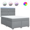 vidaXL Sommier &agrave; lattes de lit avec matelas Gris clair 160x200cm Tissu