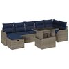 vidaXL Ensemble de canap&eacute; de jardin 8 pc Gris polyrotin
