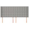 vidaXL T&ecirc;te de lit avec oreilles Gris clair 183x16x118/128 cm Tissu