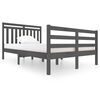 vidaXL Cadre de lit Gris Bois massif 120x200 cm