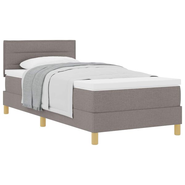 vidaXL Lit &agrave; ressorts avec matelas Taupe 80 x 200 cm tissu