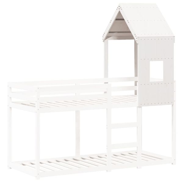 vidaXL Toit de lit pour enfants blanc 60x99x139,5cm bois de pin massif