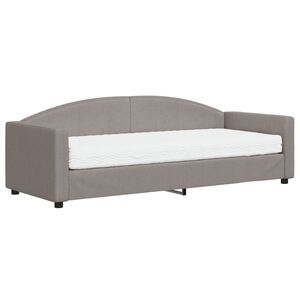 vidaXL Lit de jour avec matelas taupe 80x200 cm tissu