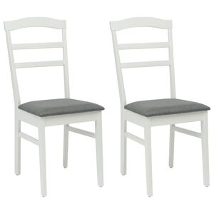 vidaXL Chaise de salle &agrave; manger 2 pc Bois de Caoutchouc Massif